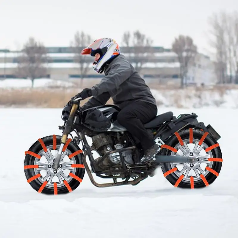 Winter Motorcycle Tire Chains Anti Skid Snow Chains Wheel Tyre Anti-Skid Portable Tire Traction Chain Multifunctional