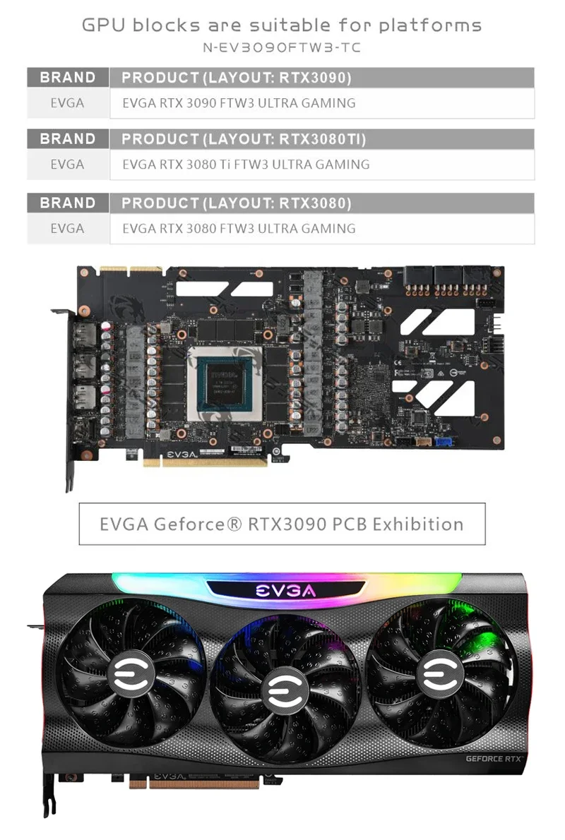 Bykski Water Block for EVGA RTX3090 /3080 FTW3 ULTRA