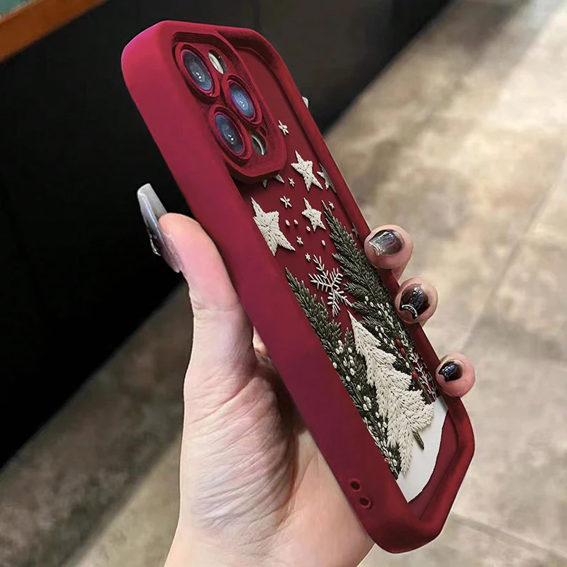 Festive Christmas Tree Design Soft Bumper Phone Case