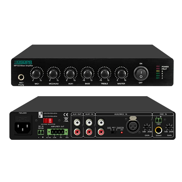 

120w desktop mini stereo amplifier for PA mixer sound system 2 channel mic input usb sd fm mini power mixer amplifier