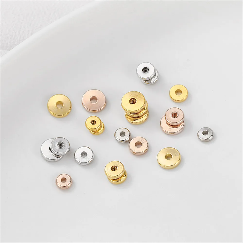 

14K18K Gold Wrapped Spacer Beaded Handmade DIY Bracelet Necklace Loose Bead Headpiece Material Accessories