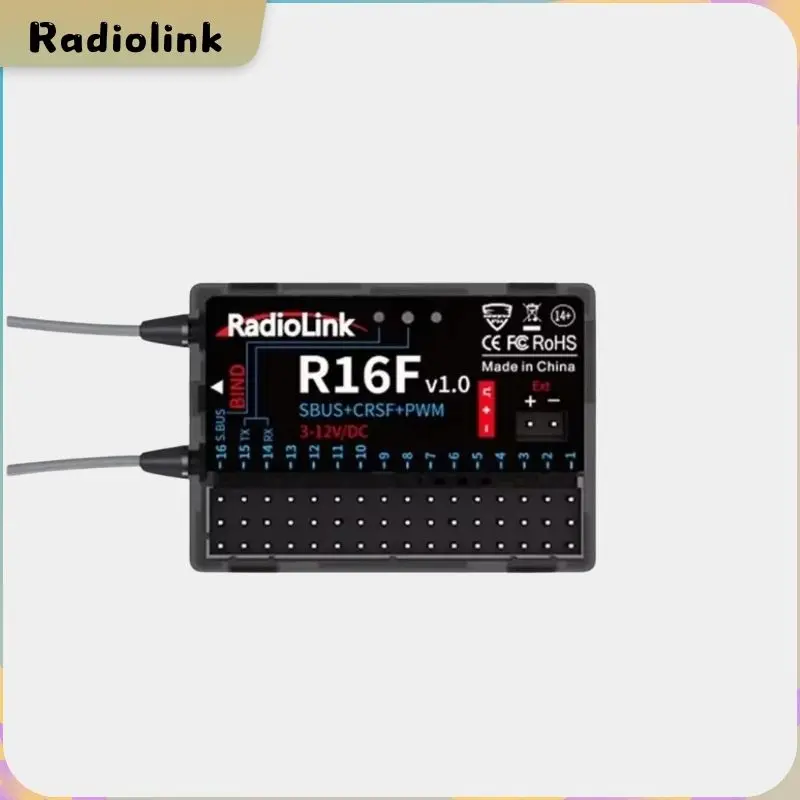 Radiolink R16F - Receptor RC de 16 canales, telemetría de voltaje de control de largo alcance para avión, chorro, barco, coche funciona para transmisor RC T16D/T12D/T8FB/T8S/RC8X/RC6GS V3/RC4GS V3 Radiolink R16F - Receptor RC de 16 canales, telemetría de voltaje de control de largo alcance para avión, chorro, barco, coche funciona para transmisor RC T16D/T12D/T8FB/T8S/RC8X/RC6GS V3/RC4GS V3
