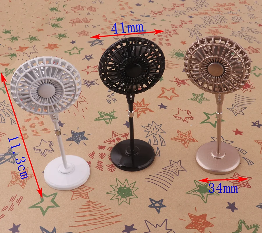 1:12 Dollhouse Miniature Fan Furniture Model Vintage Floor Appliance Decoration