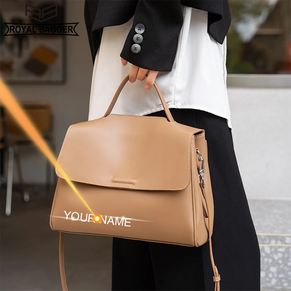 

Royal Bagger Handbags for Women Fashion Shoulder Crossbody Bag Large Capacity Totes Genuine Cow Leather Ladies Purse 9697