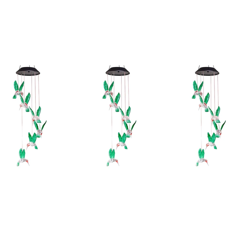 

HOT SALE 3X LED Solar Hummingbird Wind Chimes Mothers Day Birthday Women Grandma Best Gifts Indoor Outdoor Decor Yard Decoration