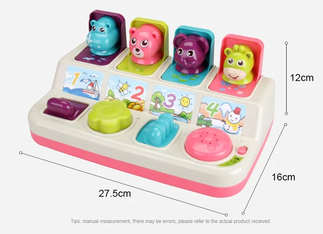 Creative Cute Cartoon Animal Shape Peekaboo Pop-Up Interactive Game Puzzle Toy with Music Kids Gift 4