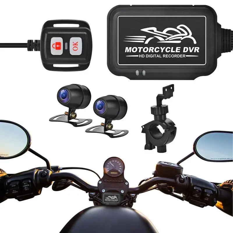

Front And Rear Dash Cam Sports Recording Cam Universal Camera 150 Degree Wide Angle Dual Channel 1080P Full HD Motorcycle
