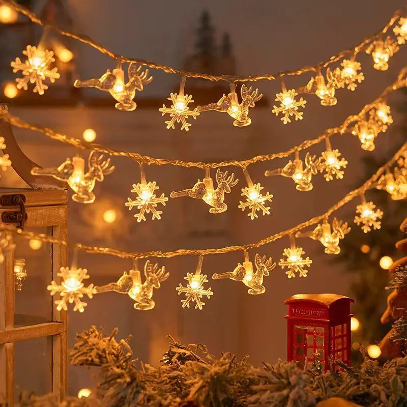 thumbnail image 1 of Guirnalda de luces LED con forma de copo de nieve para árbol de Navidad, decoración para árbol de Navidad, guirnaldas de luces de hadas, adornos colgantes para fiesta en casa, Año Nuevo 2024, 1 of 5
