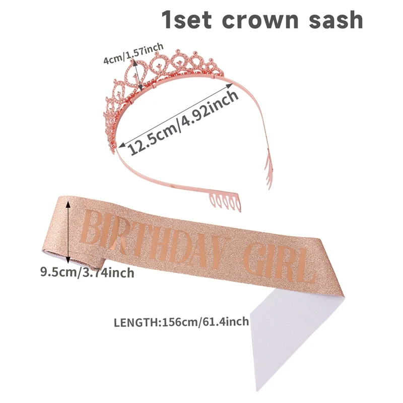 MIOSJI 21° compleanno fascia e diadema di cristallo corona di compleanno per 21° compleanno decorazioni 21° compleanno regali per i suoi accessori per feste oro
