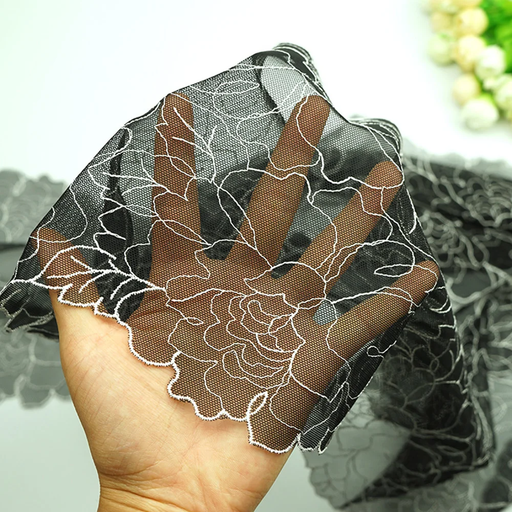 

1 Yard Black Printed Mesh Lace Embroidery Lace Fabric Diy Clothing Accessories for Dress Underwear Briefs