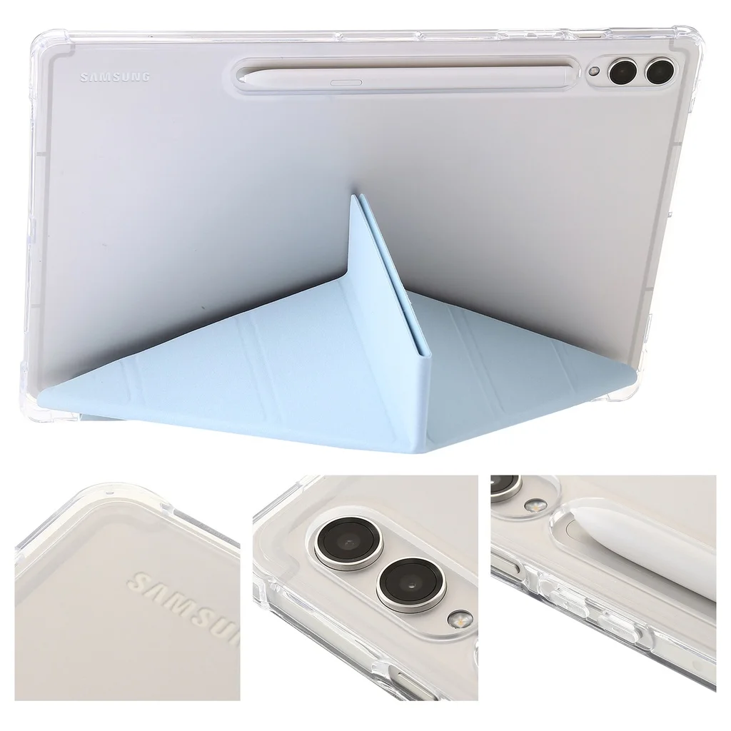 

For Samsung Galaxy Tab S9 Plus 12.4" 2023 SM-X810 SM-X816B X818U Fashion Y-Bracket Stand Casing High End Clear Acrylic Flip Case