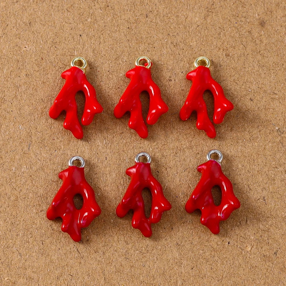 5pcs 16*10mm 귀여운 시뮬레이션 산호 매력 펜 던 트 쥬얼리 만들기 목걸이 귀걸이 팔찌 DIY 액세서리 용품