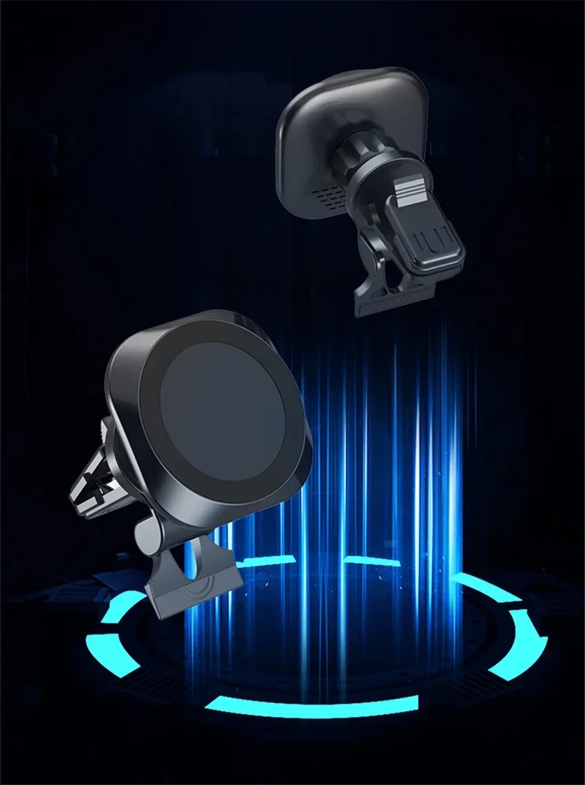 Supporto per caricabatterie magnetico wireless da 30 W, supporto per caricabatterie da auto per iPhone 12, 13, 14, 15 Pro, ricarica rapida_voghion.com