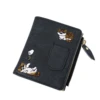 데님지갑 Denim Style Cat Embroidered Short Wallet Multi-Purpose Large Capacity Purse For Bag Shoulder Bag Cartera De Mezclilla 4