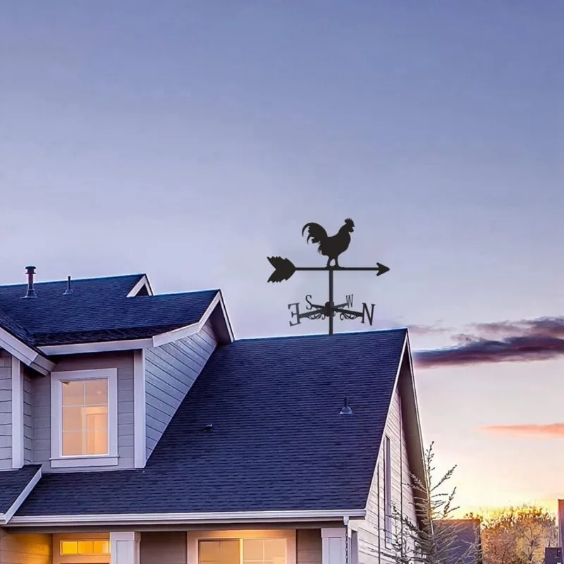 Garden Supplies Stainless Steel Creative Animal Rooster Roof Home Wind Indicator Outdoor Cupola Wind Direction Indicator Field