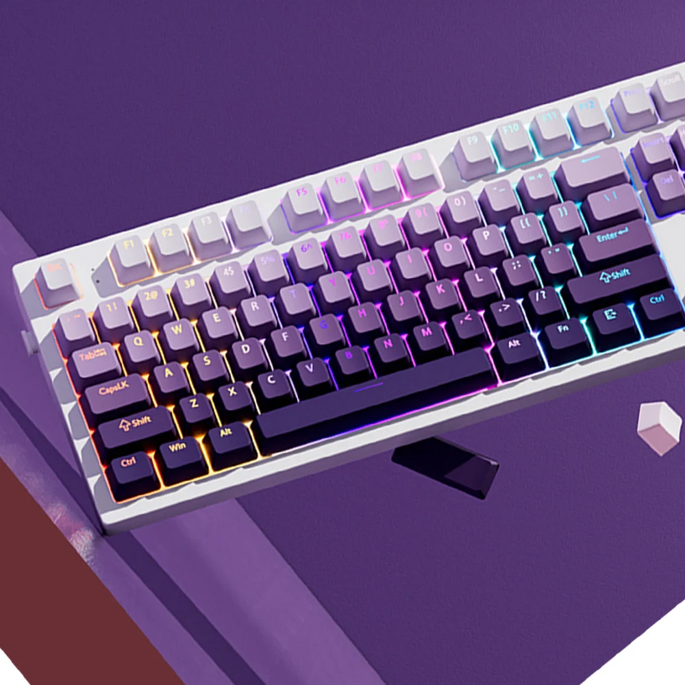 Lavender Top Print RGB Backlit OEM Profile PBT Double Shot Keycap Set (135 Keys)