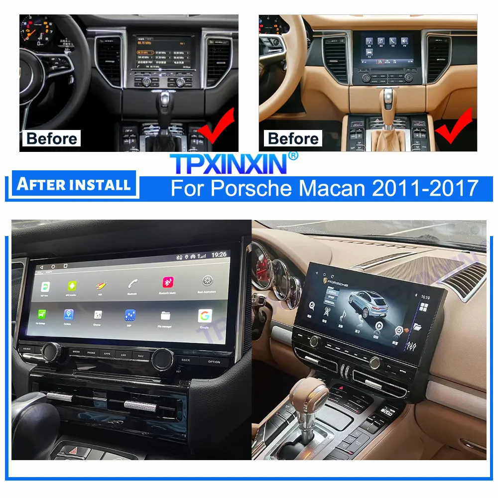 12.3 Polegada 2 din 6 + 128g para porsche macan 2011-2017 carro reprodutor multimídia gps navegação auto rádio recoder unidade principal dsp carplay