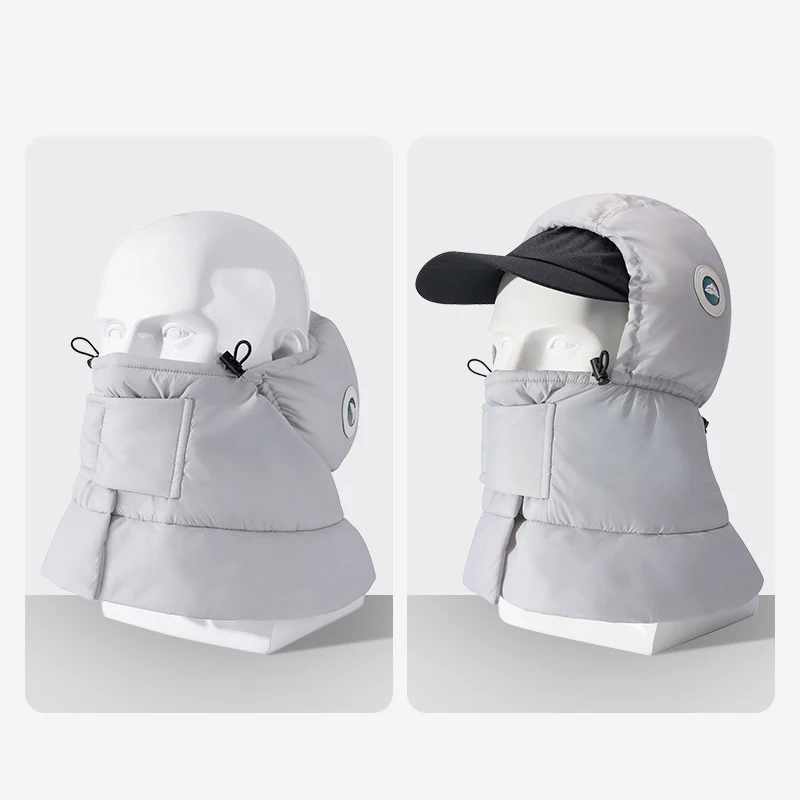 Winter New Ski Hat Women Down Cotton Hat Men Outdoor Sports Cycling Snowboarding Thickened Warm Wind Proof Waterproof