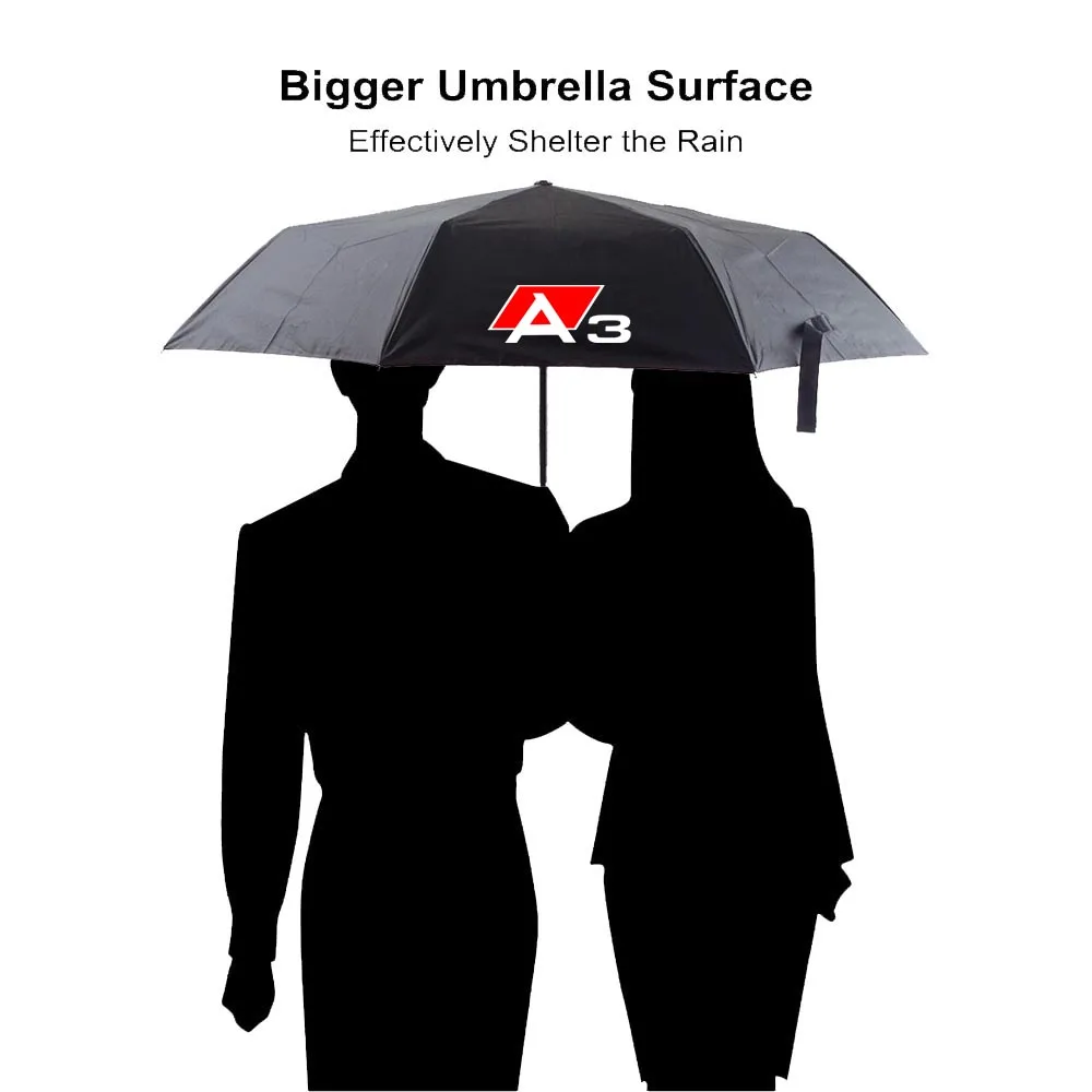 Car Umbrella car logo umbrella for Audi RS Sport A1 Q2 Q5 Q8 Q7 4L 4M Q3 8U F3 TT 8J 8S TTS 8N A3 8P 8V B6 A4 B8 B9 A6 C7 C6 4F Auto
