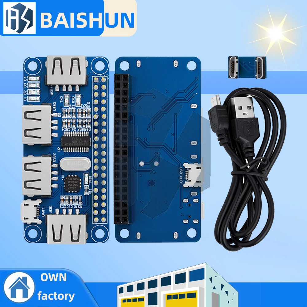 Advanced 4-Port USB HUB HAT Extension Board