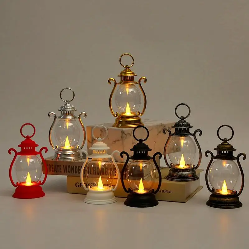 Retro Lantern Retro Camping Hanging Lanterns Battery Powered Led Small Oil Lamp For Fishing Tent Camping Equipment camping light portable lanterns camping lamp camping lantern