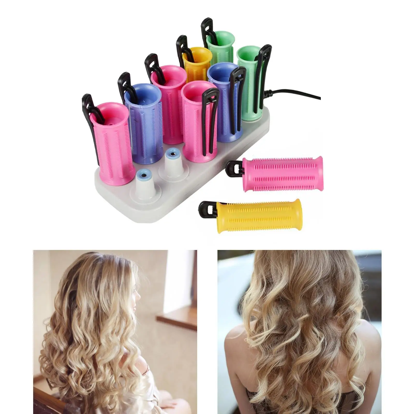 Electric Heated Hair Rollers Heat Rollers Hair Tube Hairdressing Curlers Hair Perm Roller for Short Long Hair Heat Roller Waver