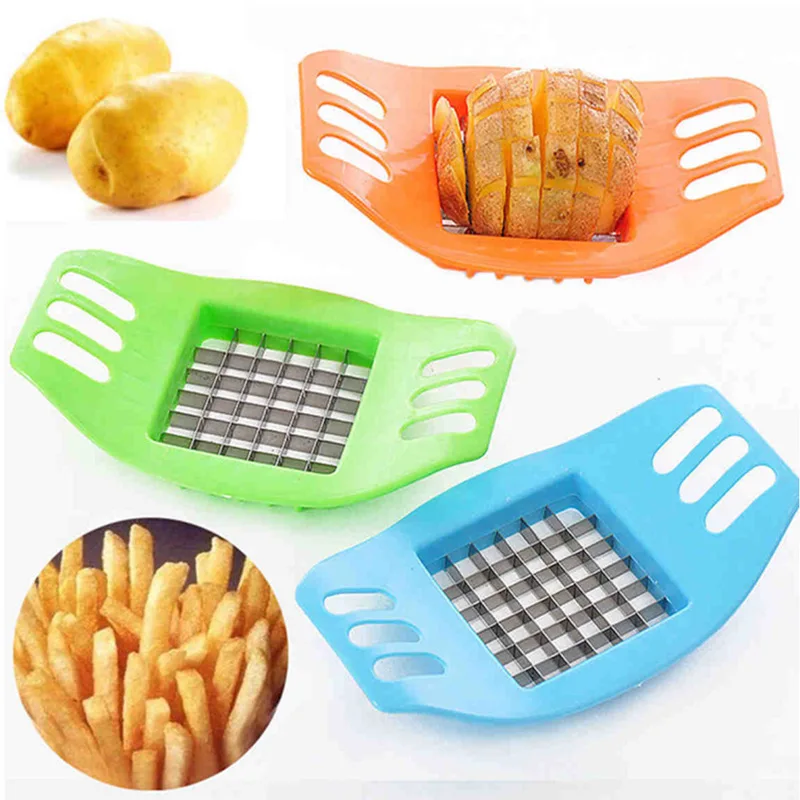 Stainless Steel Potato Cutter French Fries Cutter Potatoes Chopper Chips Making Tool Home Kitchen Gadgets Accessories New