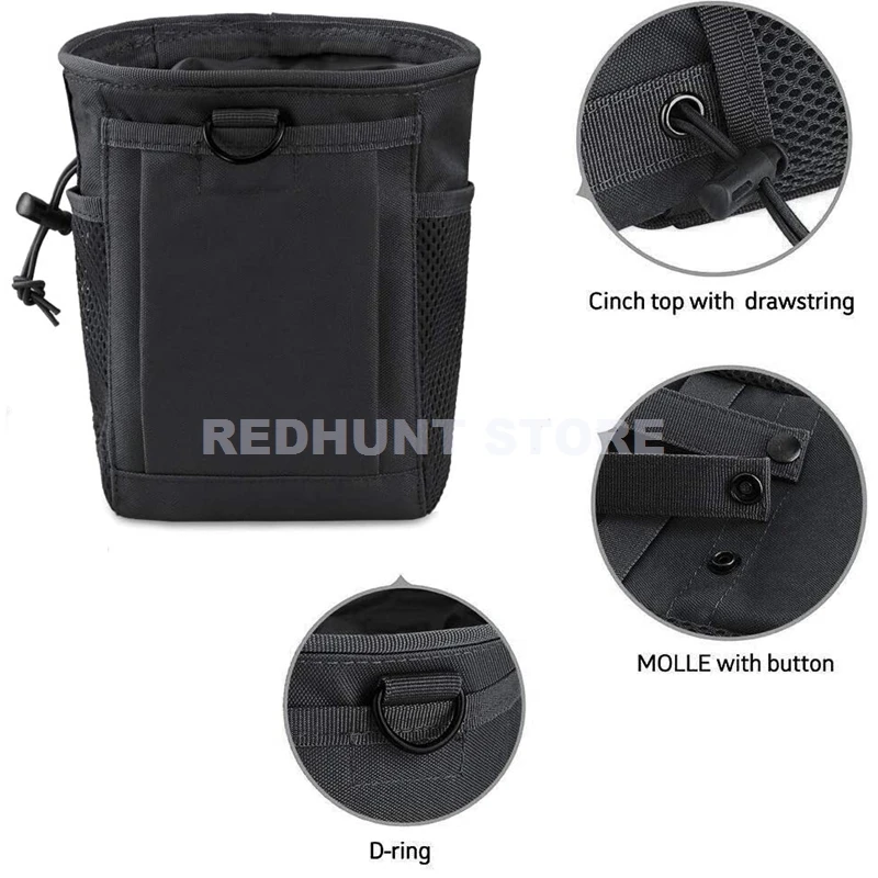 Tactical Molle Drawstring Magazine Dump Pouch Utility Belt Fanny Waist Pack Holster Bag Hunting Ammo Pouch