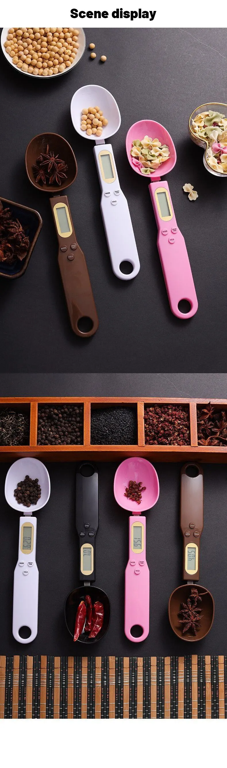 Description Picture 5 of item1Pc LCD Digital Measurement Adjustable Weighing Spoon Kitchen Scale Electronic Measuring Spoon Coffee Powder Scale Baking Scale