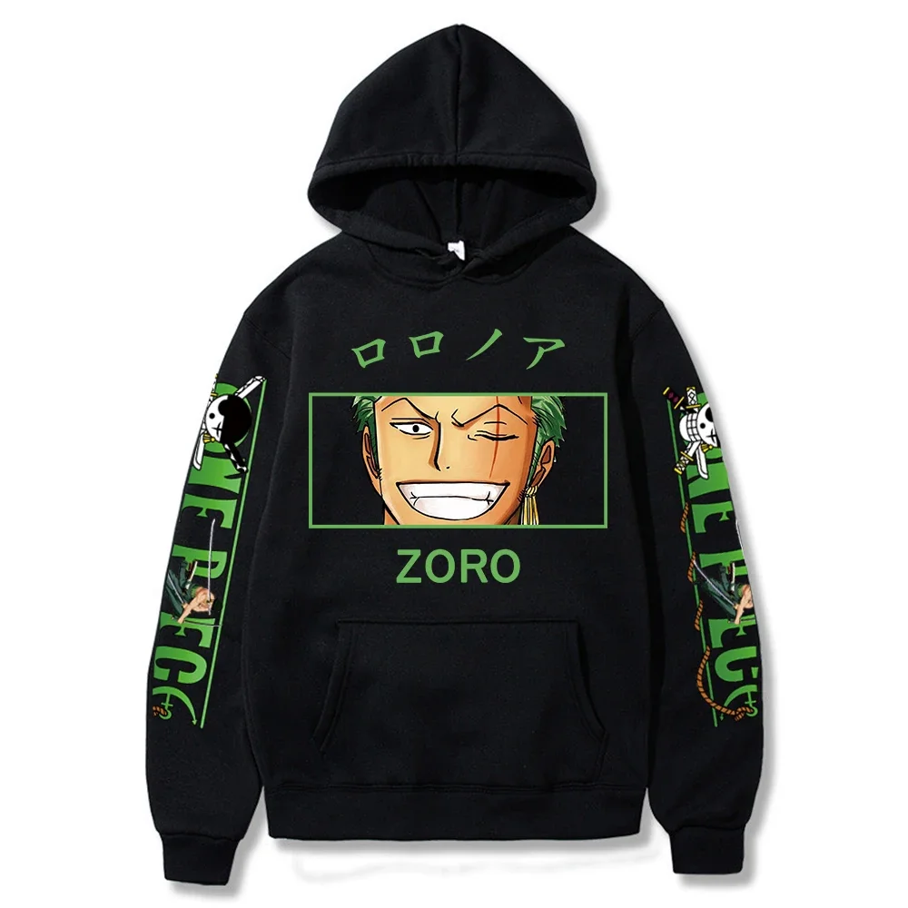 

New One Piece Hoodies Japanese Anime Roronoa Zoro Printed Men's Hoodie Streetwear Casual Sweatshirts