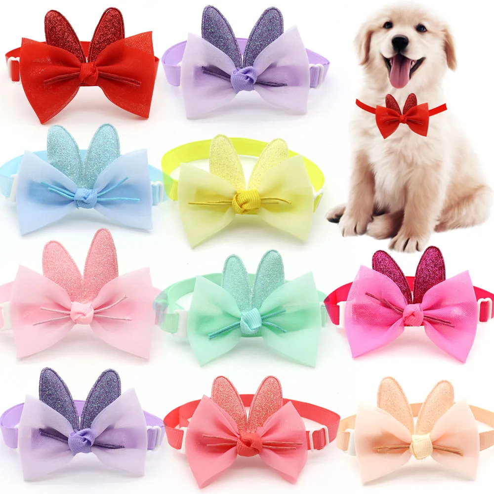 

30/50 Pcs Puppy Dog Accessories for Small Dogs Bow Ties Necktie Pet Grooming Cute Rabbit Ears Puppy Cat Bowtie Supplies Collar