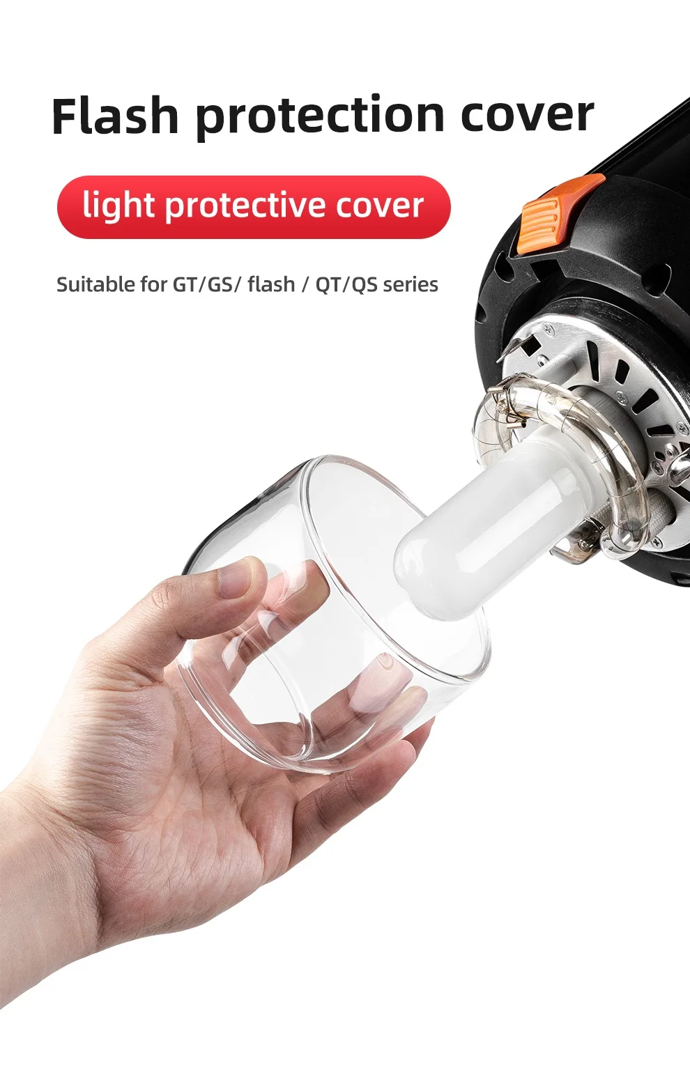 Protector Cap Glass Cover Dome for GT / GS / QT / QS Series Studio Flash Strobe