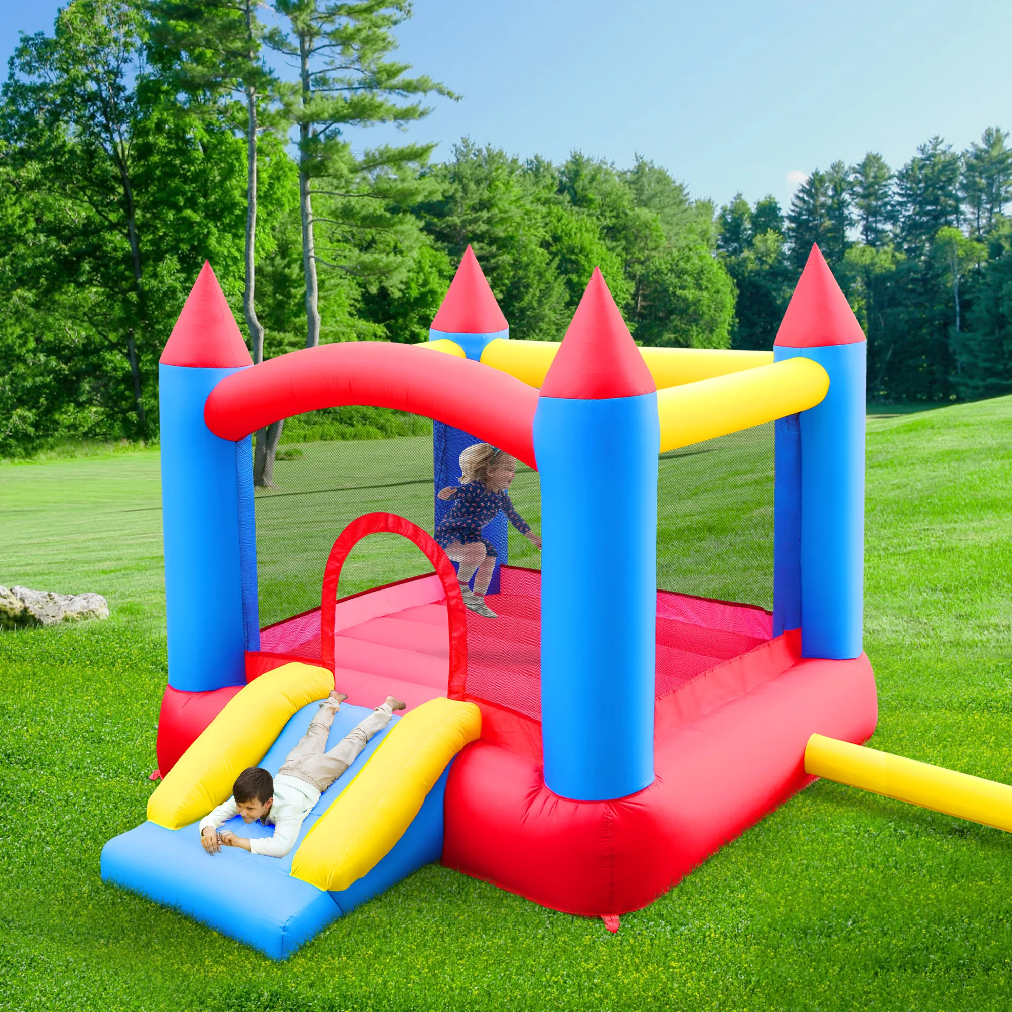 Children's Bouncy Castle With Slide, Inflatable Bouncy Castle Made Of
