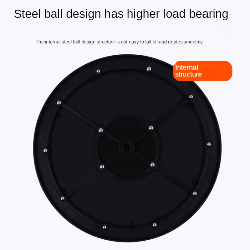 8-12 Inch Heavy Duty Rotating Swivel Steel Ball Bearings Stand for Monitor TV Turntable Lazy Susans Black Round Shape 3