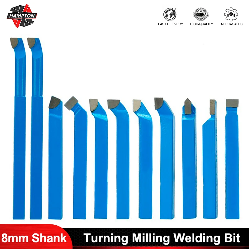 

Metal Lathe Tool Set Turning Boring Bit 8mm Shank Carbide Tip Cutting Mini Lathe Tool Set 11pcs Metal Working Lathe Thread