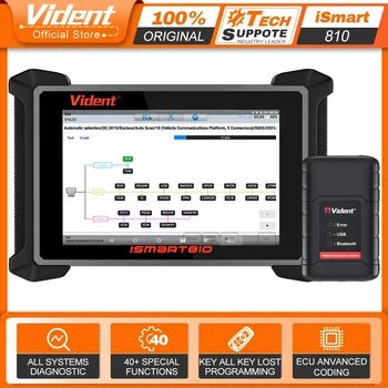 2025 VIDENT iSmart810 Car Diagnostic Tool Topology Map Scanner Bidirectional Scan Tool ECU Coding Key Programming 40 Resets 1