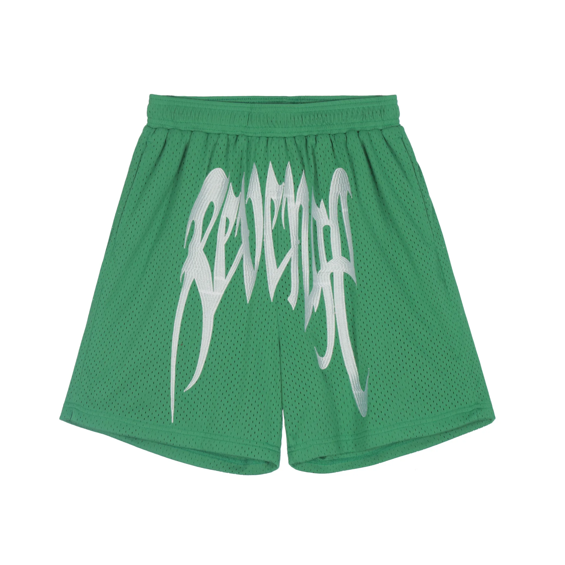 

New 2022 Novelty high Comfortable Revenge Embroidered Mesh Skateboard Street Cotton Casual Shorts Kanye Hip-hop Parkour #ab03