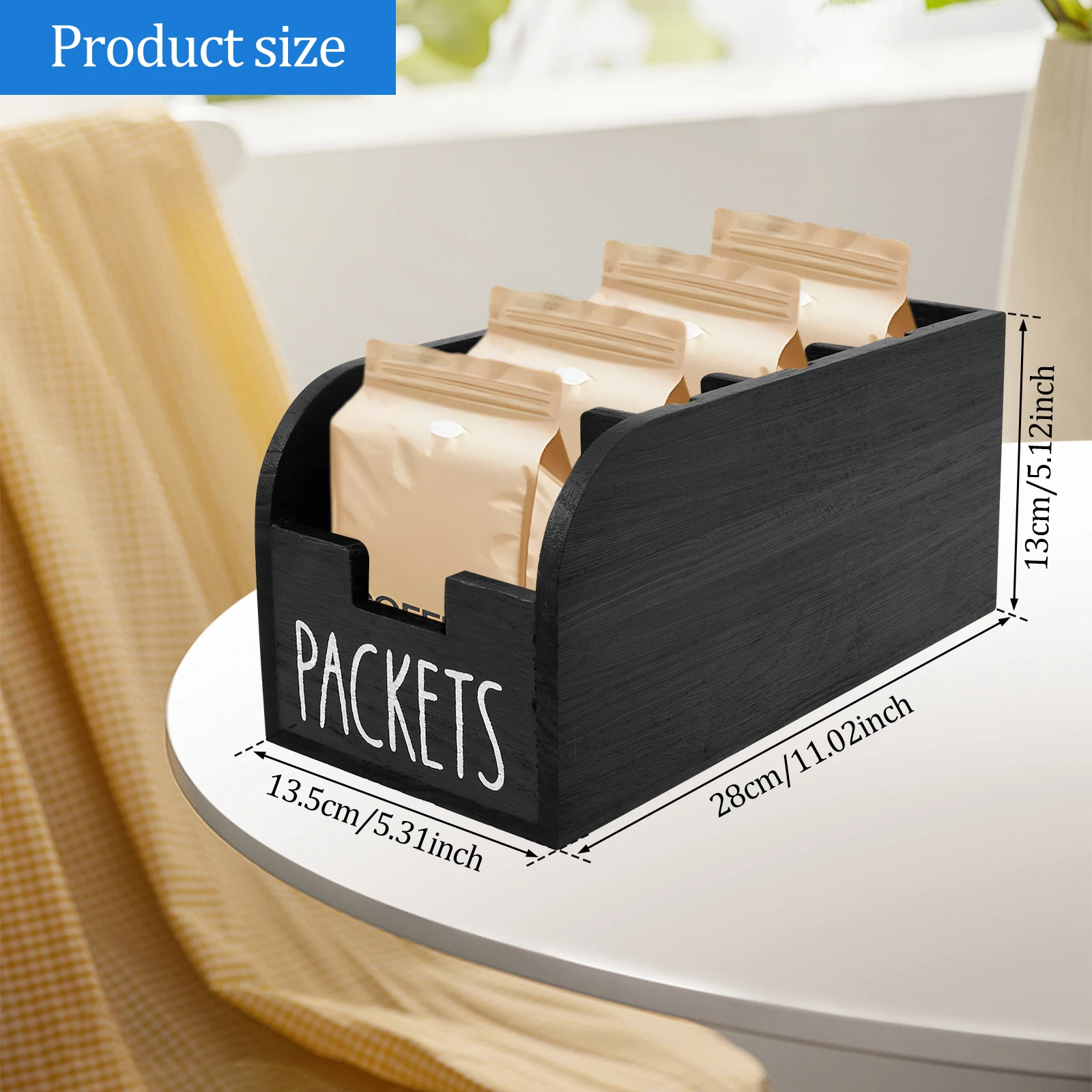 Wood Tea Bag Storage Box Versatile Sugar Packet Spice Pouches Divider Coffee Capsule Sorting Holder Tea Bag Organizer Home Decor 6