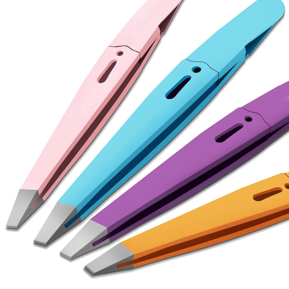 Colorful Stainless Steel Eyebrow Tweezers for Makeup