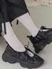 Women Casual Shoes Lace Up Spring Summer Japanese Style Lolita Solid Color Round Toe Thick Bottom Pumps Ladies Low Cut Shoes 2