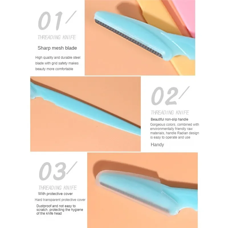 New 3pcs Eyebrow Trimmer Blade Shaver Portable Face Razor Eye Brow Epilation Hair Removal Cutters Safety Razor Woman Makeup