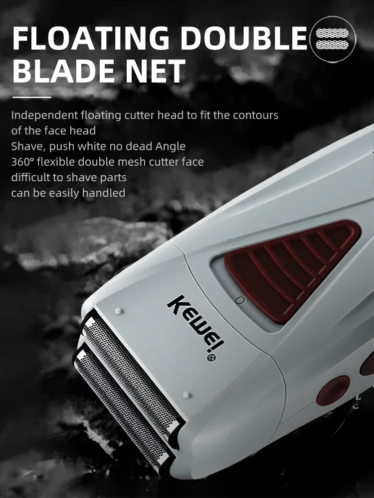 Professional Rechargeable Hair Clipper 0mm Bareheaded Hair Removal Razor Electric Shaver for Men Cordless Kemei-3382
