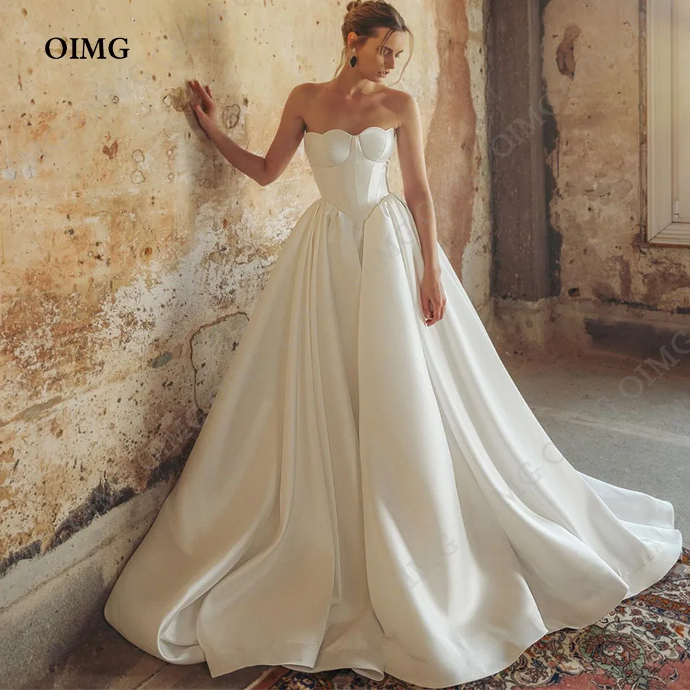 Oimg Eleganti Abiti Da Sposa Sweetheart Boho Abiti Da Sposa Senza Maniche Eleganti Abiti Da Sposa Principessa Suknia Pollubna Bridal