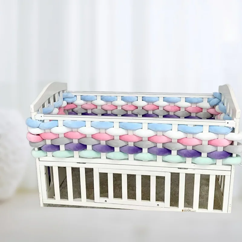 3M/5M Woven Twist Single-strand Bed Circumference Crib Pillow Anti-collision Bed Circumference Guardrail Baby Room Decoration