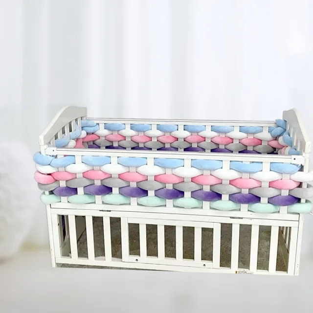3M/5M Woven Twist Single-strand Bed Circumference Crib Pillow Anti-collision Bed Circumference Guardrail Baby Room Decoration 3