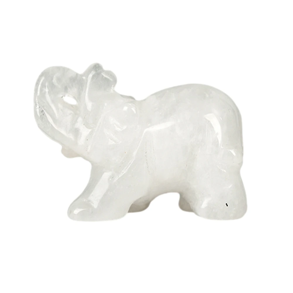 Natural Stone Crystal Decoration Elephant Shape Lucky Statue  Auspicious Ornaments Crafts Decoration Home Decor Desktop Decor