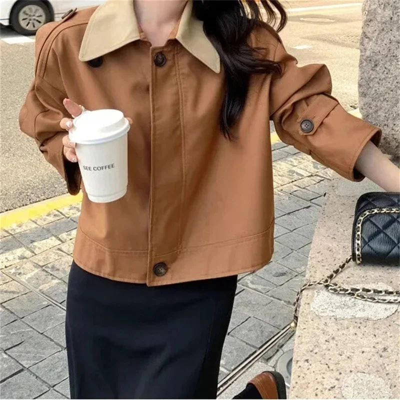 Design Sense Niche Small Stature Short Windbreaker Ffemale Spring Style Hong Kong Style H-end Beautiful Fashion Jjacket Female