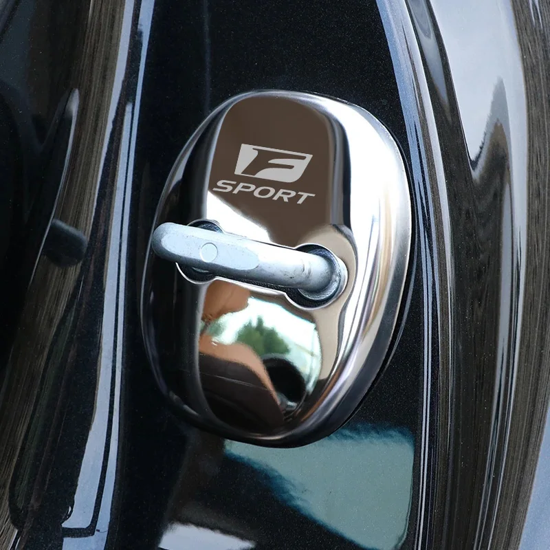 4pcs Lexus Logo Door Lock Cover Protection Metal Emblem Decoration