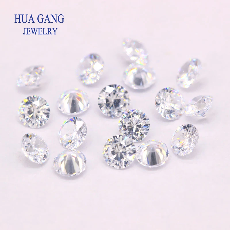AAAAA Grade White Loose Zircon Stone Brilliant Round