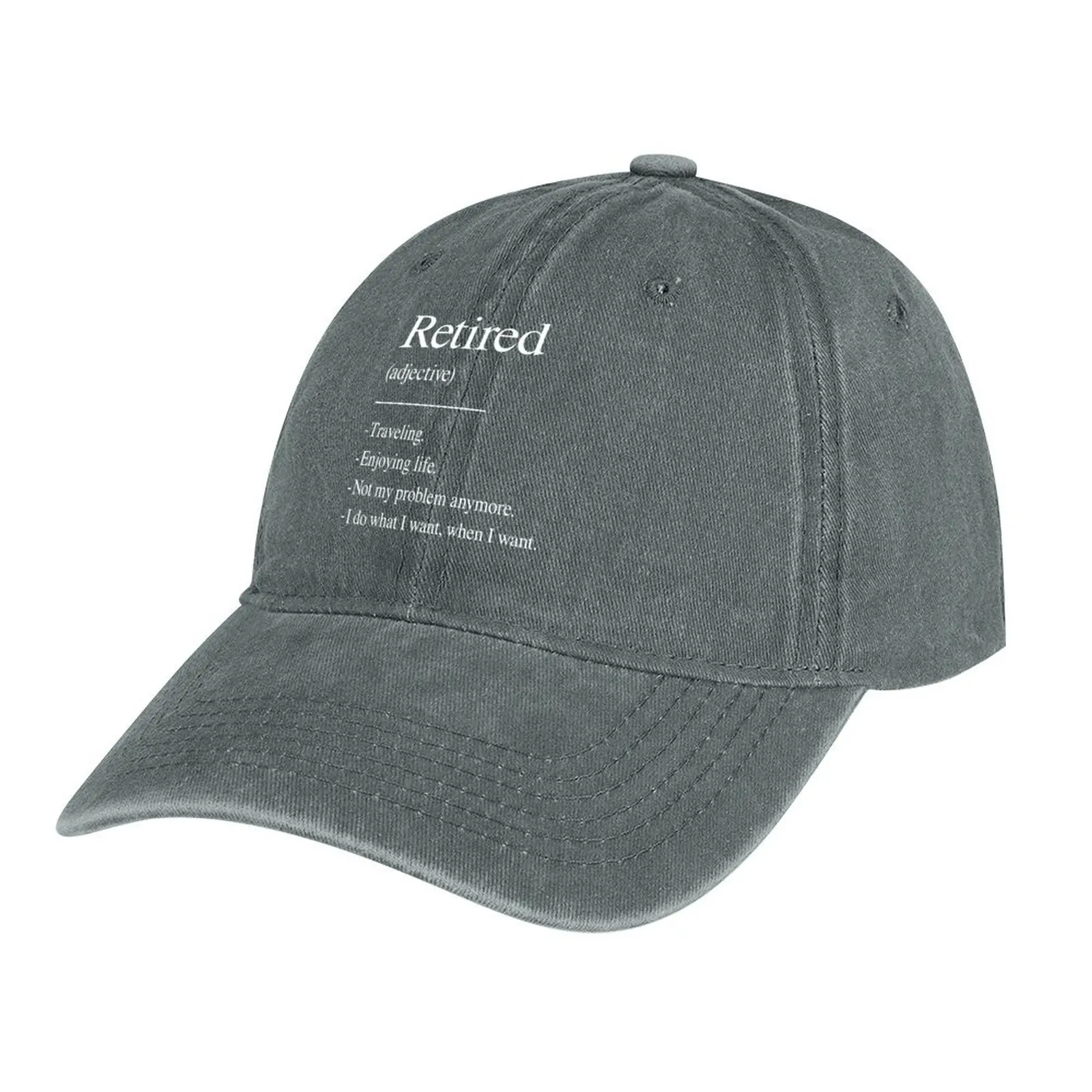

Retired Funny Retirement Definition Cowboy Hat tea Hat Rugby foam party Hat Hats Man Women's